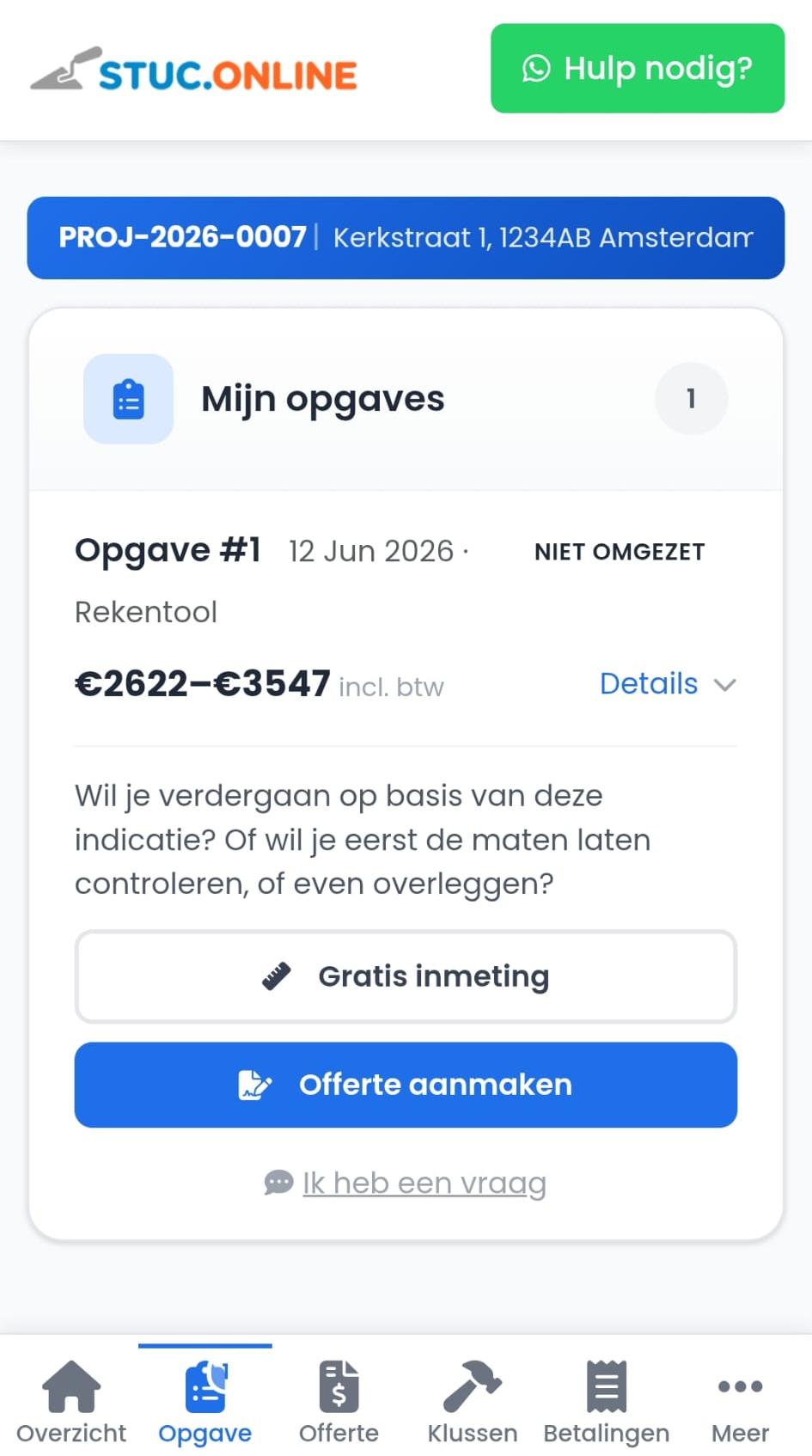 Klantenportaal screenshot